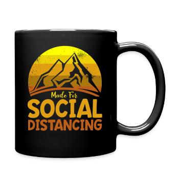 Social Distancing Camping Hiker Outdoor - Full Colour Mug - black - Right