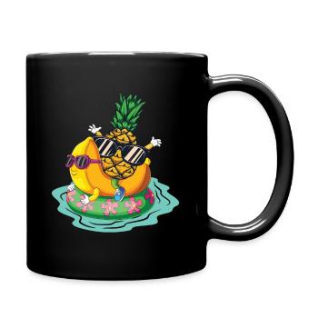 Cool Pineapple Banana Summer Vacation Relax - Tasse einfarbig - Schwarz - Rechts