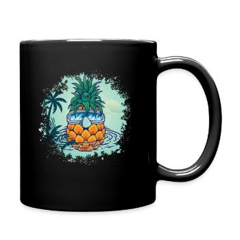 Pineapple Sunglasses Beach Summer Vacation - Tasse einfarbig - Schwarz - Rechts