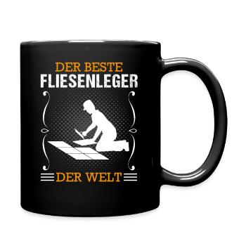 Fliesenleger Beruf Ausbildung Handwerker Geschenk - Tasse einfarbig - Schwarz - Rechts