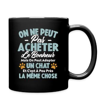 On peut adopter un chat Humour Cadeau - Mug uni - noir - Droite