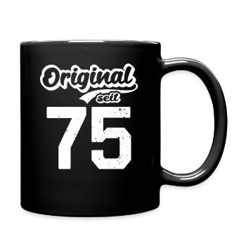 47. Geburtstag Original seit 1975 47 Jahre - Tasse einfarbig - Schwarz - Rechts