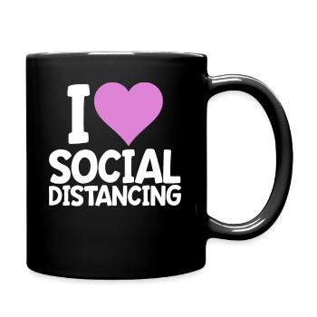 I Love Social Distancing Women's Cute - Full Colour Mug - black - Right