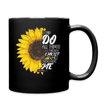 I Can Do All Things Through Christ Strengthens - Full Colour Mug - black - Right