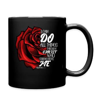I Can Do All Things Through Christ Strengthens - Tasse einfarbig - Schwarz - Rechts