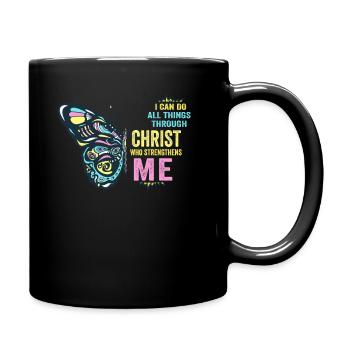 I Can Do All Things Through Christ Strengthens - Full Colour Mug - black - Right