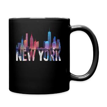 New York Skyline Heartbeat Statue de la Liberté - Mug uni - noir - Droite