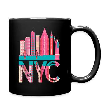 New York Skyline Heartbeat Statue de la Liberté - Mug uni - noir - Droite