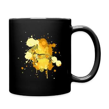 Dachshund Dackel Rauhaardackel Kunst für Hundelieb - Tasse einfarbig - Schwarz - Rechts