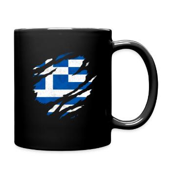 GREEK FLAG HELLAS FLAG GREECE - Full Colour Mug - black - Right