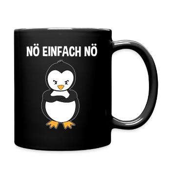Pinguin Nö Einfach Nö Lustiger Spruch Geschenk - Tasse einfarbig - Schwarz - Rechts