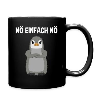 Pinguin Nö Einfach Nö Lustiger Spruch Geschenk - Tasse einfarbig - Schwarz - Rechts