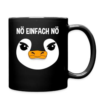 Pinguin Nö Einfach Nö Lustiger Spruch Geschenk - Tasse einfarbig - Schwarz - Rechts