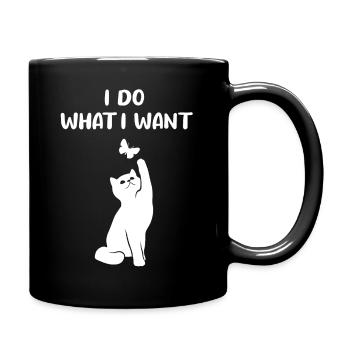 Chat et papillon Drôle de dicton Cadeau - Mug uni - noir - Droite