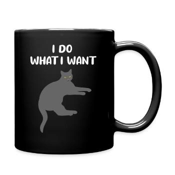 Cat Cheeky Kitten Funny Saying Gift - Full Colour Mug - black - Right