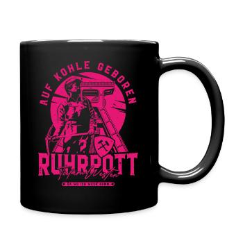 Ruhrpott Ruhrgebiet - Auf Kohle Geboren - Tasse einfarbig - Schwarz - Rechts