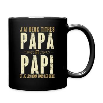 Papa papi rock vintage - Mug uni - noir - Droite