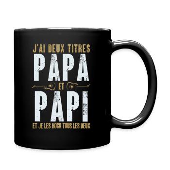 Cadeau papa papi rock - Mug uni - noir - Droite