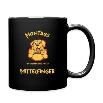 Montags - Tasse einfarbig - Schwarz - Rechts
