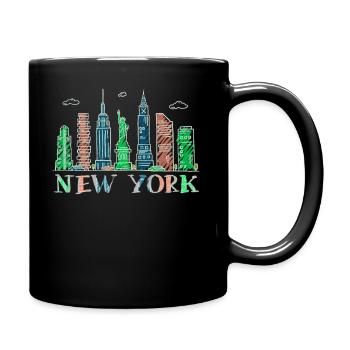 New York Skyline Heartbeat Statue de la Liberté - Mug uni - noir - Droite