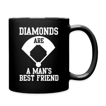 Baseball Coach Diamonds Are A Man's Best Friend - Full Colour Mug - black - Right