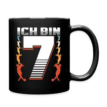 Siebter Geburtstag Junge 7 Jahre Alt - Tasse einfarbig - Schwarz - Rechts