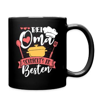 Bei Oma Schmeckts Am Besten Großmutter - Tasse einfarbig - Schwarz - Rechts