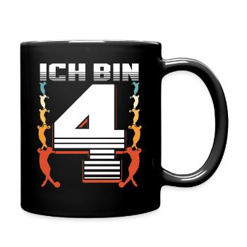Vierter Geburtstag Junge 4 Jahre Alt - Tasse einfarbig - Schwarz - Rechts