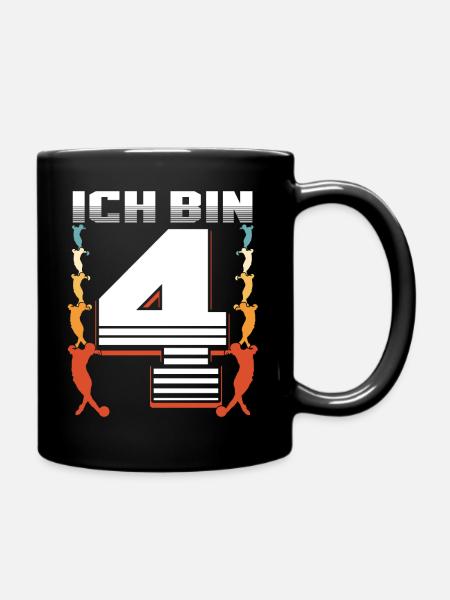 Vierter Geburtstag Junge 4 Jahre Alt - Tasse einfarbig - Schwarz