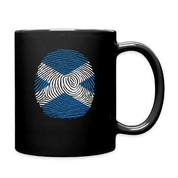 scotland country flag finger print - Full Colour Mug - black - Right