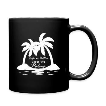 Palmen - Tasse einfarbig - Schwarz - Rechts