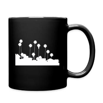 Palmen - Tasse einfarbig - Schwarz - Rechts