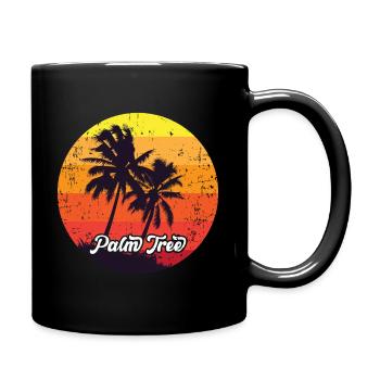 Palmen - Tasse einfarbig - Schwarz - Rechts