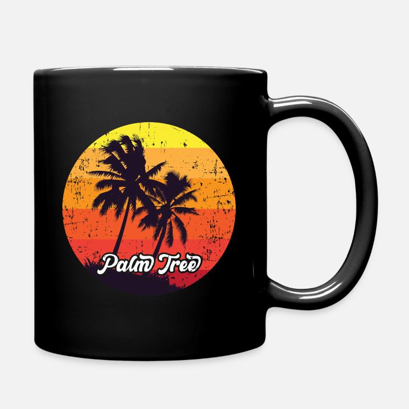 Palmen - Tasse einfarbig - Schwarz