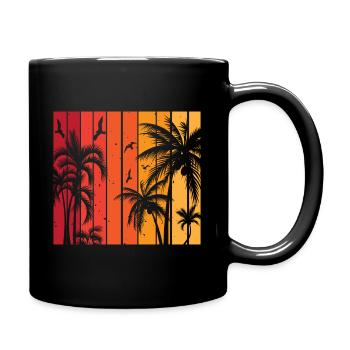 Palmen - Tasse einfarbig - Schwarz - Rechts