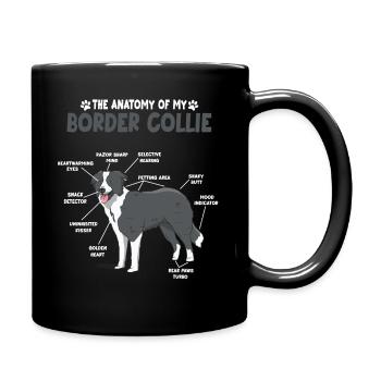 Border Collie Anatomy Collie Dog Owners Dogs - Full Colour Mug - black - Right