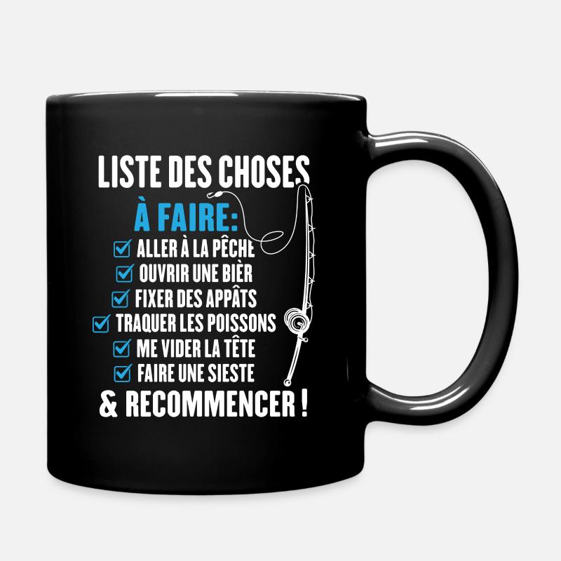 La liste du pêcheur Cadeau humour pour pêcheur - Mug uni - noir