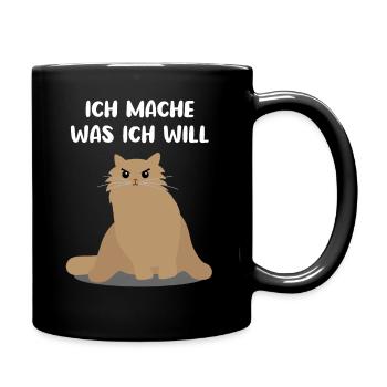 Katze Freches Kätzchen Lustiger Spruch Geschenk - Tasse einfarbig - Schwarz - Rechts