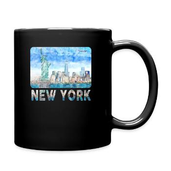 New York Skyline Heartbeat Statue de la Liberté - Mug uni - noir - Droite
