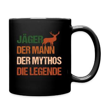 Drückjagd Jägerbekleidung Jagd T-Shirt - Tasse einfarbig - Schwarz - Rechts