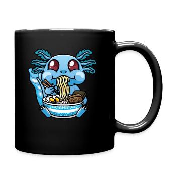 Axolotl Kawaii Ramen Noodles Anime - Full Colour Mug - black - Right