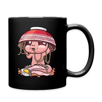 Axolotl Kawaii Ramen Noodles Anime - Full Colour Mug - black - Right
