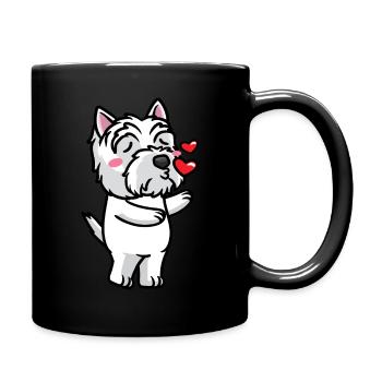 West Highland White Terrier Chien Westie - Mug uni - noir - Droite
