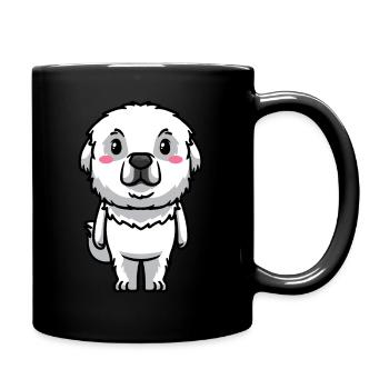 Émoticône de chien de montagne des Pyrénées - Mug uni - noir - Droite
