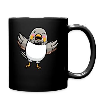 Émoticône d’oiseau de pinson zèbre - Mug uni - noir - Droite