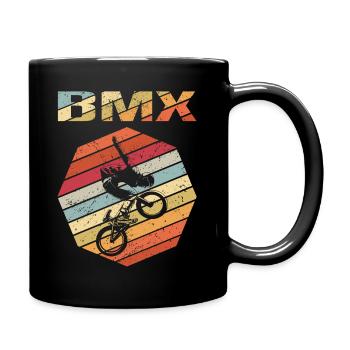 BMX cooles Retro Fan Geschenk Motiv für Junge Mädc - Tasse einfarbig - Schwarz - Rechts