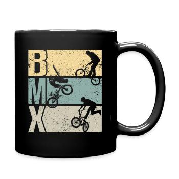 BMX cooles Retro Fan Geschenk Motiv für Junge Mädc - Tasse einfarbig - Schwarz - Rechts