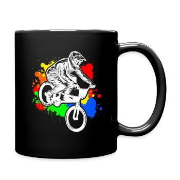 BMX cooles Retro Fan Geschenk Motiv für Junge Mädc - Tasse einfarbig - Schwarz - Rechts