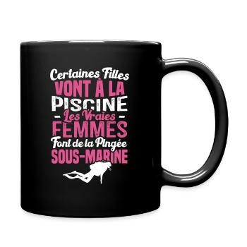 Les vraies femmes font de la plongée sous marine - Mug uni - noir - Droite
