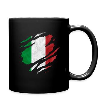 ITALIA DRAPEAU DÉCHIRÉ OUVERT ITALIANA FAN ITALIE - Mug uni - noir - Droite